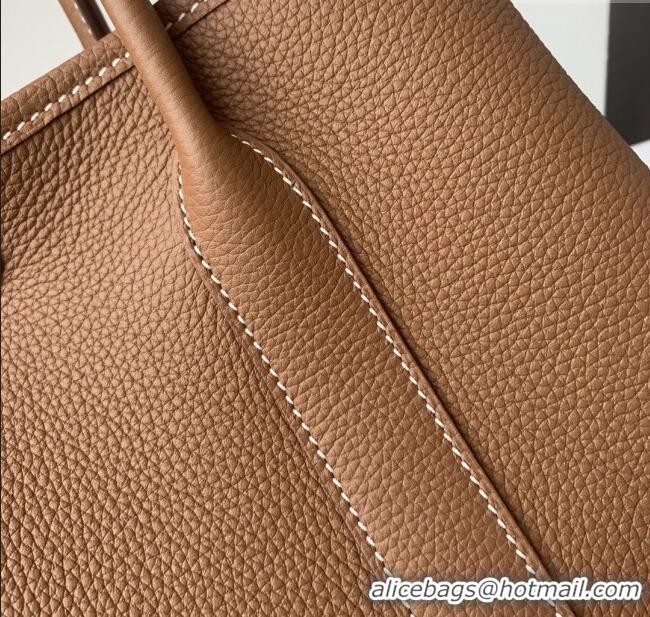 New Design Hermes Garden Party 30/36cm Bag in Togo Leather H2301 Brown 2025(Half Handmade)