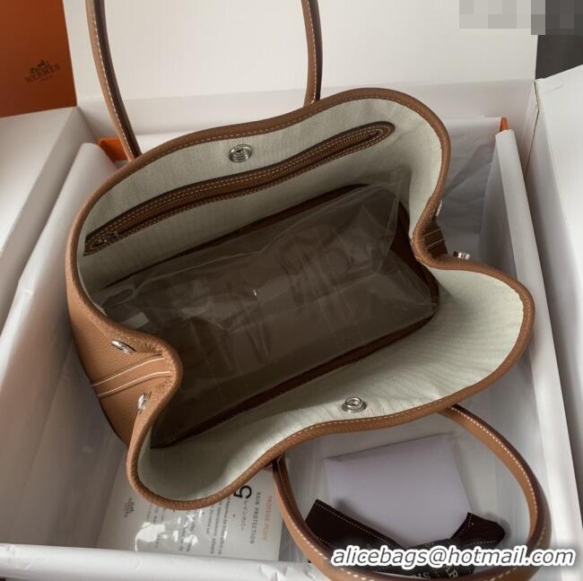 New Design Hermes Garden Party 30/36cm Bag in Togo Leather H2301 Brown 2025(Half Handmade)