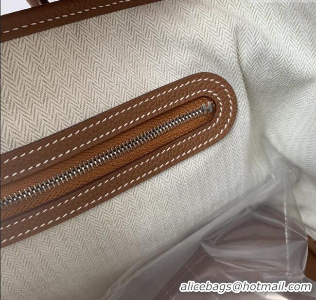 New Design Hermes Garden Party 30/36cm Bag in Togo Leather H2301 Brown 2025(Half Handmade)