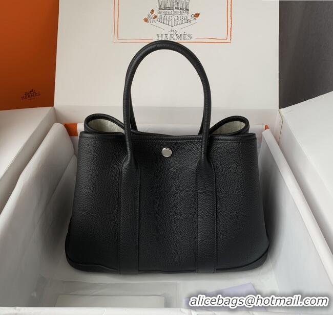 Market Sells Hermes Garden Party 30/36cm Bag in Togo Leather H2301 Black 2025(Half Handmade)