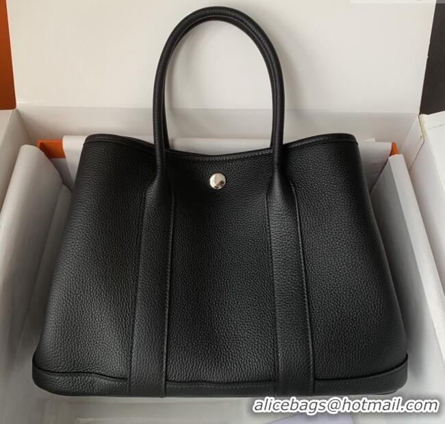 Market Sells Hermes Garden Party 30/36cm Bag in Togo Leather H2301 Black 2025(Half Handmade)
