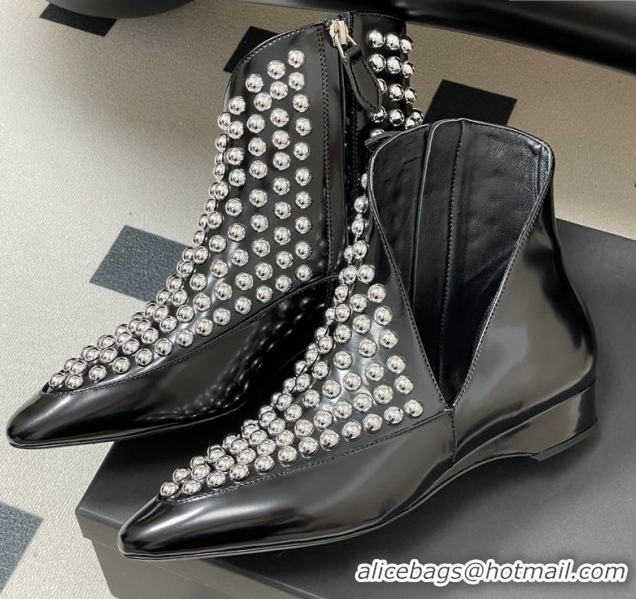 Low Cost Alaia Wedge Heel Ankled Boots with Studs Black AL070906 0827118
