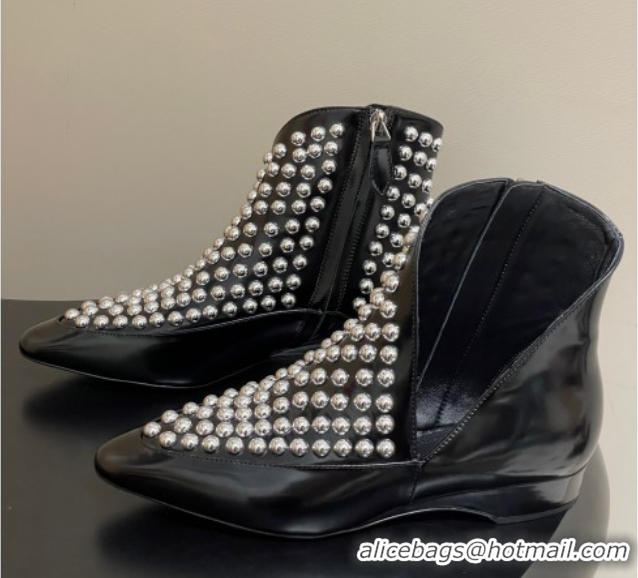 Low Cost Alaia Wedge Heel Ankled Boots with Studs Black AL070906 0827118
