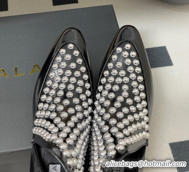 Low Cost Alaia Wedge Heel Ankled Boots with Studs Black AL070906 0827118