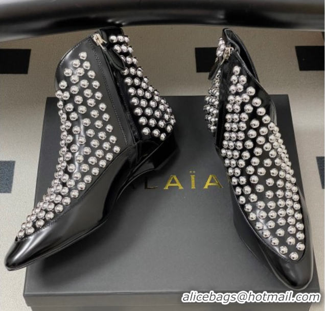 Low Cost Alaia Wedge Heel Ankled Boots with Studs Black AL070906 0827118