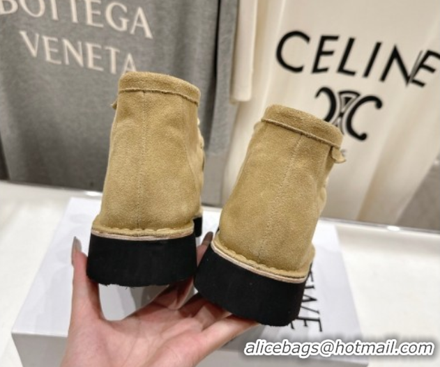 Pretty Style Loewe Faro High top Lace-up Shoes in Suede Beige 0823068