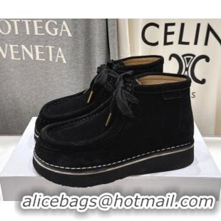 Popular Style Loewe Faro High top Lace-up Shoes in Suede Black 0823071