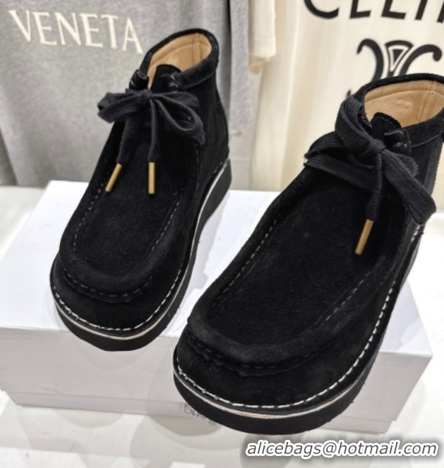 Popular Style Loewe Faro High top Lace-up Shoes in Suede Black 0823071