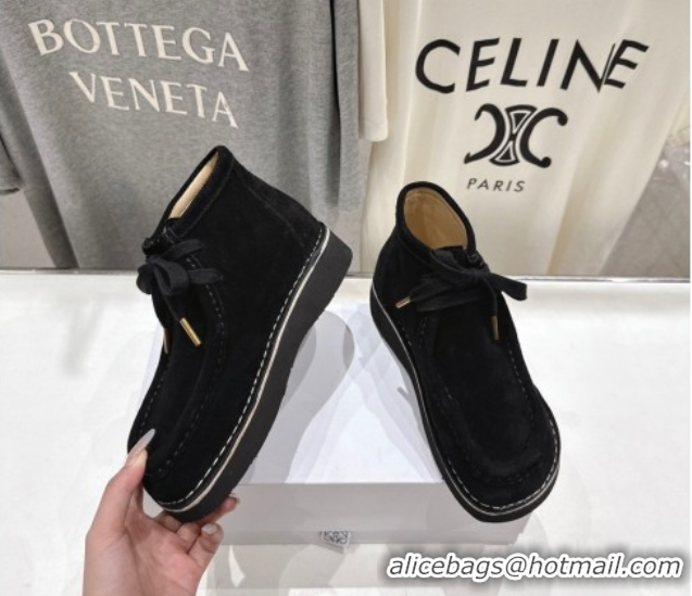 Popular Style Loewe Faro High top Lace-up Shoes in Suede Black 0823071