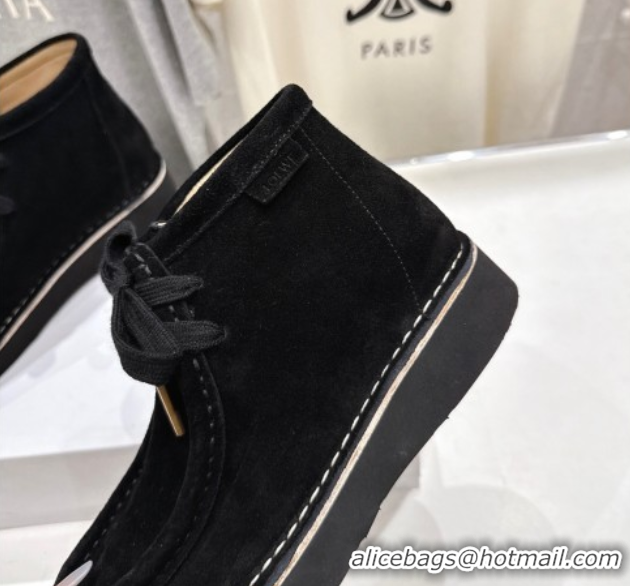 Popular Style Loewe Faro High top Lace-up Shoes in Suede Black 0823071