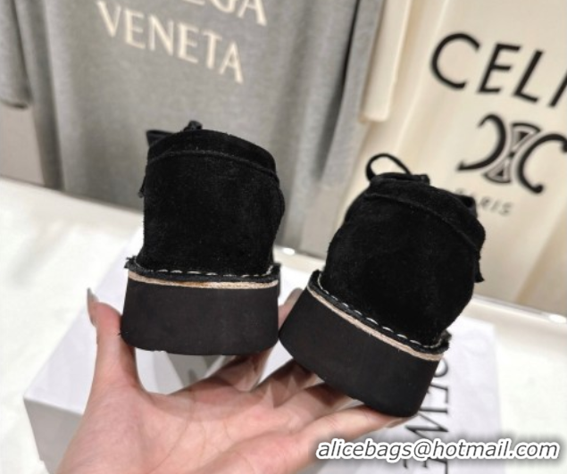 Good Quality Loewe Faro Lace-up Shoes in Suede Black 0823076