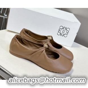 Good Looking Loewe Pebble Soft ballerinas flat in nappa lambskin Brown 0823079