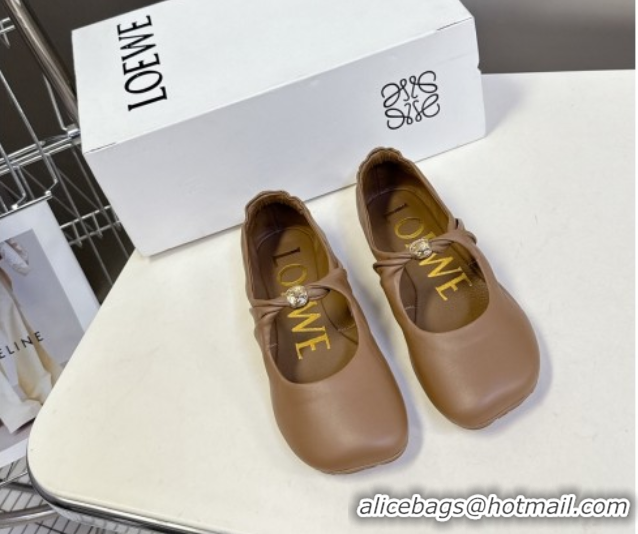 Good Looking Loewe Pebble Soft ballerinas flat in nappa lambskin Brown 0823079