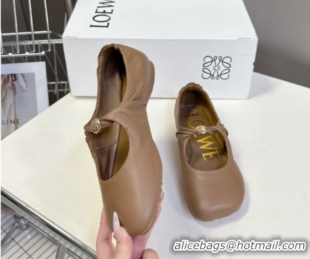 Good Looking Loewe Pebble Soft ballerinas flat in nappa lambskin Brown 0823079