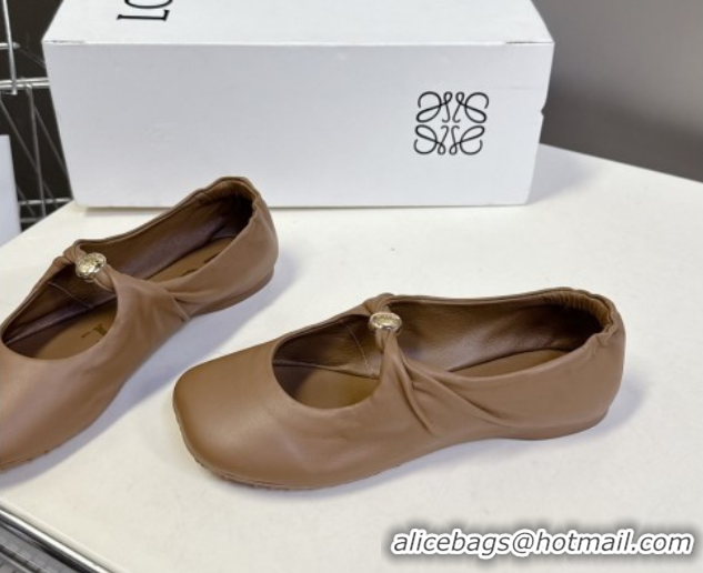 Good Looking Loewe Pebble Soft ballerinas flat in nappa lambskin Brown 0823079