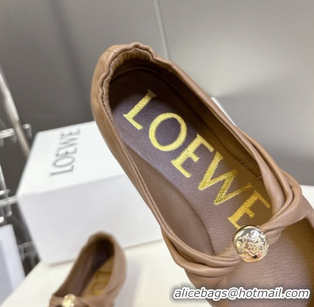 Good Looking Loewe Pebble Soft ballerinas flat in nappa lambskin Brown 0823079