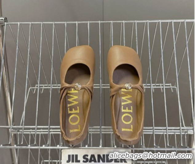 Good Looking Loewe Pebble Soft ballerinas flat in nappa lambskin Brown 0823079