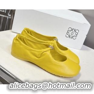 Grade Quality Loewe Pebble Soft ballerinas flat in nappa lambskin Yellow 50823080