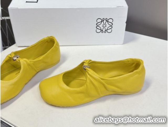 Grade Quality Loewe Pebble Soft ballerinas flat in nappa lambskin Yellow 50823080