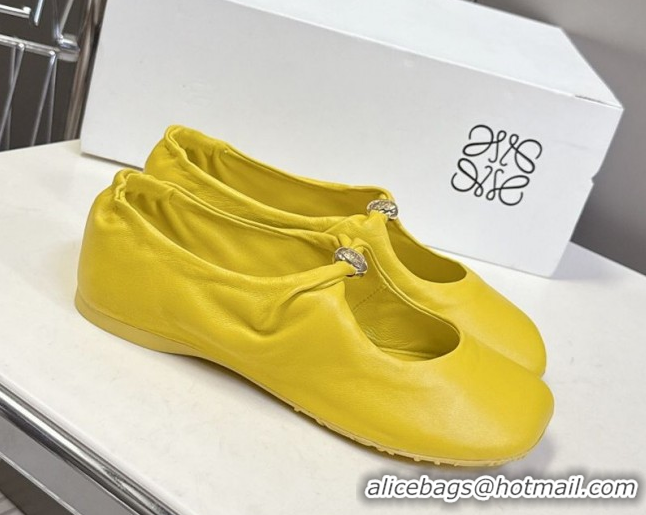 Grade Quality Loewe Pebble Soft ballerinas flat in nappa lambskin Yellow 50823080