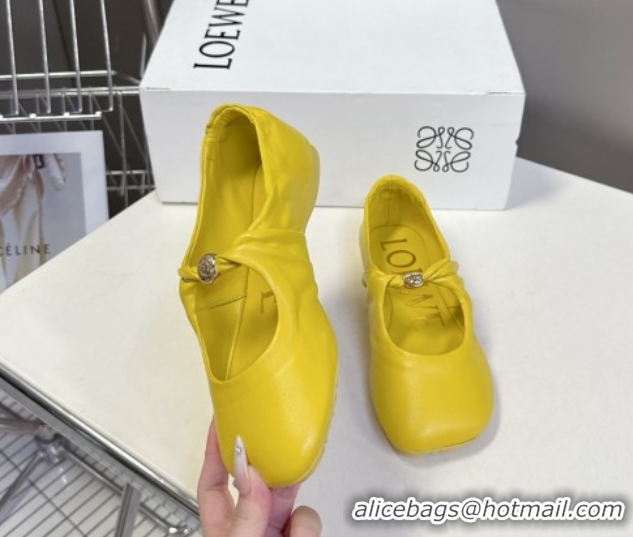 Grade Quality Loewe Pebble Soft ballerinas flat in nappa lambskin Yellow 50823080