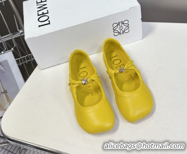 Grade Quality Loewe Pebble Soft ballerinas flat in nappa lambskin Yellow 50823080