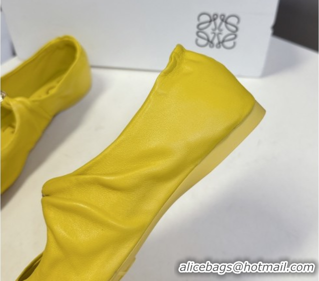 Grade Quality Loewe Pebble Soft ballerinas flat in nappa lambskin Yellow 50823080