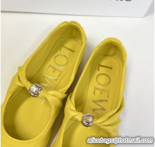 Grade Quality Loewe Pebble Soft ballerinas flat in nappa lambskin Yellow 50823080