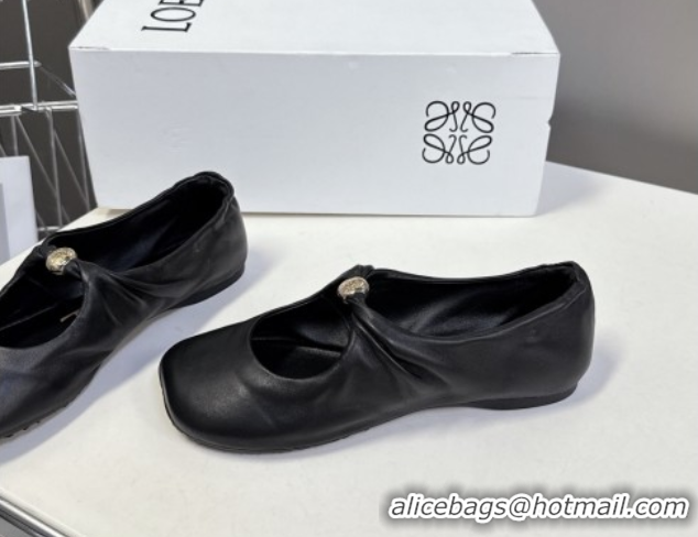 Good Quality Loewe Pebble Soft ballerinas flat in nappa lambskin Black 0823081