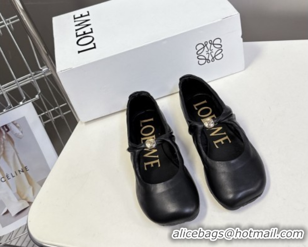 Good Quality Loewe Pebble Soft ballerinas flat in nappa lambskin Black 0823081