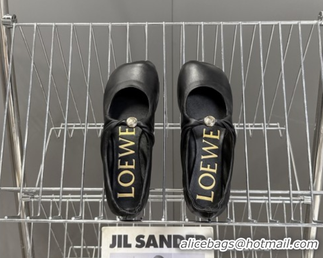Good Quality Loewe Pebble Soft ballerinas flat in nappa lambskin Black 0823081