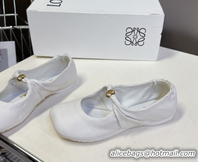Low Cost Loewe Pebble Soft ballerinas flat in nappa lambskin White 0823082