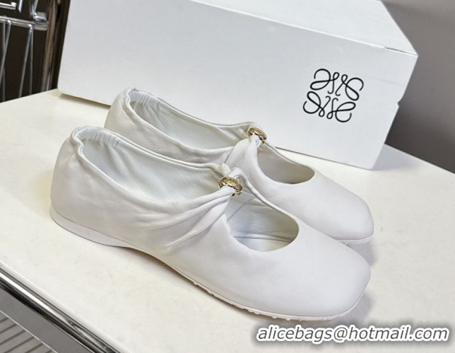Low Cost Loewe Pebble Soft ballerinas flat in nappa lambskin White 0823082