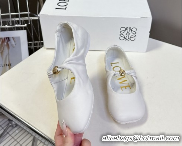 Low Cost Loewe Pebble Soft ballerinas flat in nappa lambskin White 0823082