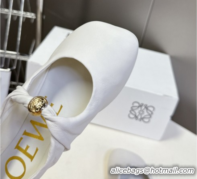 Low Cost Loewe Pebble Soft ballerinas flat in nappa lambskin White 0823082