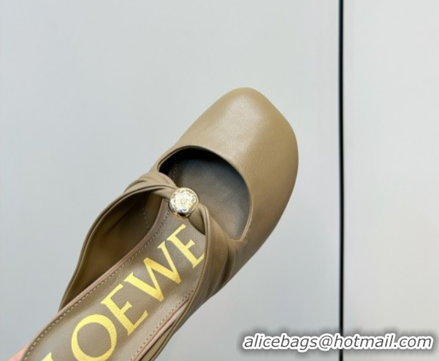 Purchase Loewe Pebble Soft heel mule 4.5cm in nappa lambskin Green 0823084