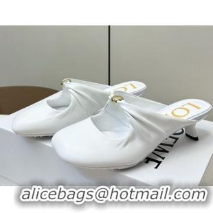 Durable Loewe Pebble Soft heel mule 4.5cm in nappa lambskin White 0823085