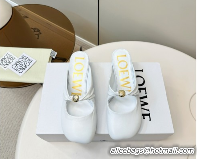 Durable Loewe Pebble Soft heel mule 4.5cm in nappa lambskin White 0823085