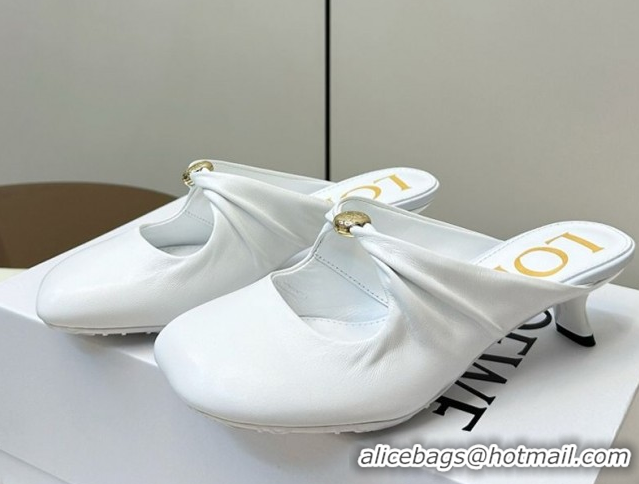 Durable Loewe Pebble Soft heel mule 4.5cm in nappa lambskin White 0823085