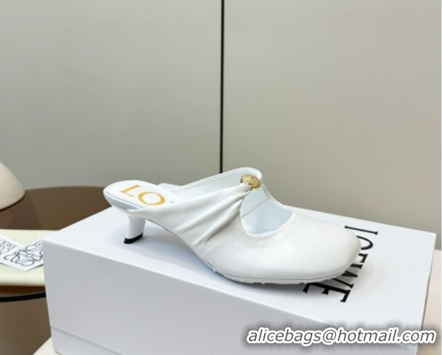 Durable Loewe Pebble Soft heel mule 4.5cm in nappa lambskin White 0823085