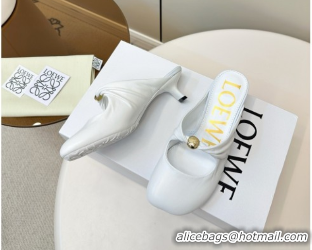 Durable Loewe Pebble Soft heel mule 4.5cm in nappa lambskin White 0823085
