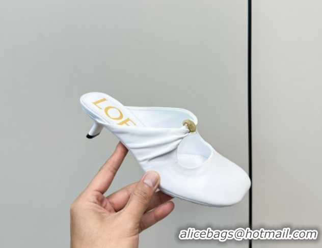 Durable Loewe Pebble Soft heel mule 4.5cm in nappa lambskin White 0823085