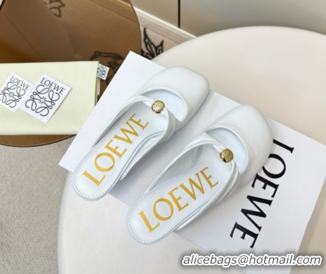 Durable Loewe Pebble Soft heel mule 4.5cm in nappa lambskin White 0823085
