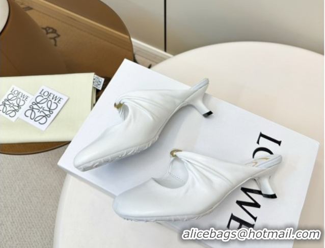 Durable Loewe Pebble Soft heel mule 4.5cm in nappa lambskin White 0823085