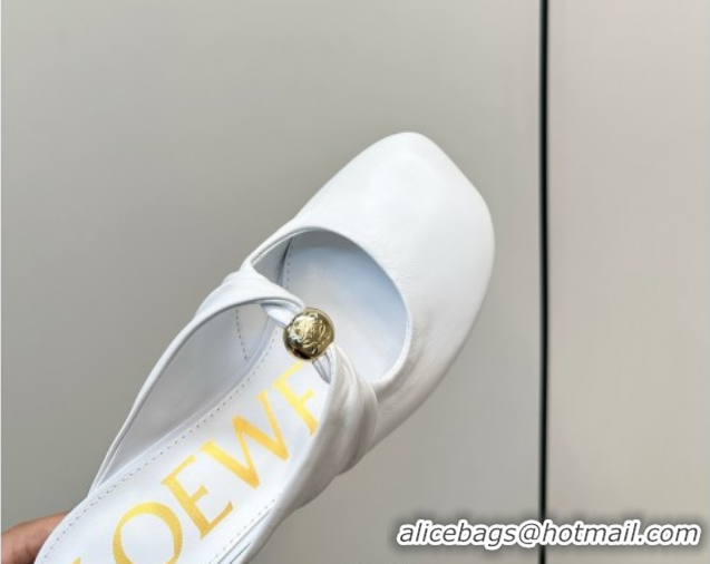 Durable Loewe Pebble Soft heel mule 4.5cm in nappa lambskin White 0823085