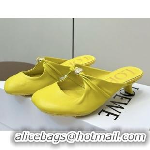 Low Price Loewe Pebble Soft heel mule 4.5cm in nappa lambskin Yellow 0823086