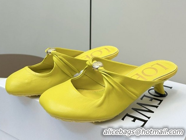 Low Price Loewe Pebble Soft heel mule 4.5cm in nappa lambskin Yellow 0823086
