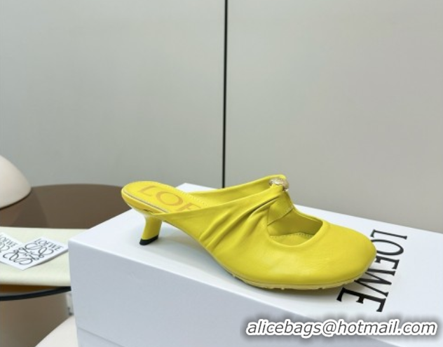 Low Price Loewe Pebble Soft heel mule 4.5cm in nappa lambskin Yellow 0823086