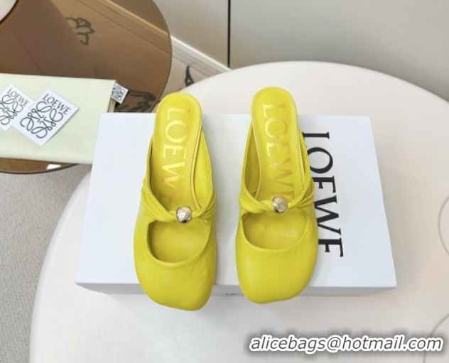 Low Price Loewe Pebble Soft heel mule 4.5cm in nappa lambskin Yellow 0823086