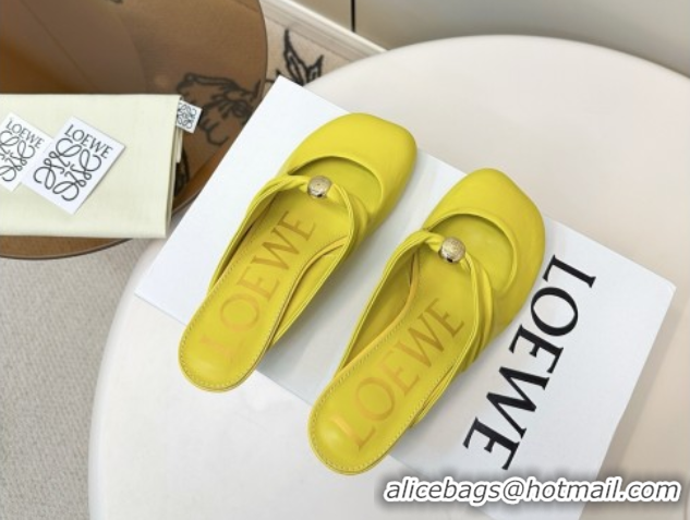 Low Price Loewe Pebble Soft heel mule 4.5cm in nappa lambskin Yellow 0823086